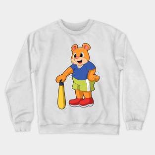 Bear at Baseball with Baseball bat Crewneck Sweatshirt